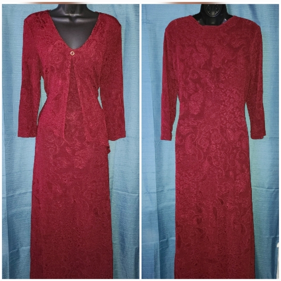 Connected Apparel Vintage Maroon Dress - Picture 1 of 4